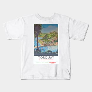 Vintage BR travel poster for Torquay Kids T-Shirt